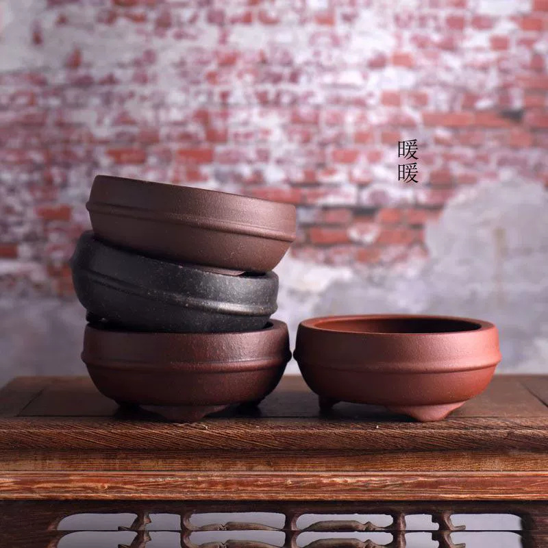 Bonsai Garden Chinese Garden - Ceramic Circle Waistline Bonsai Pot,Tradition Chinese