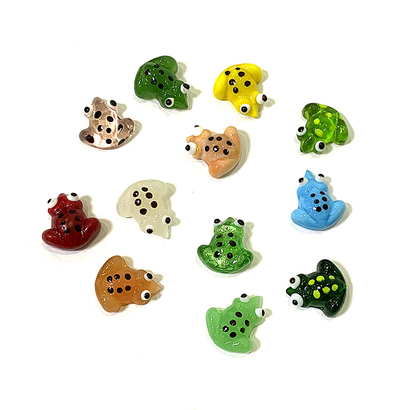 2pcs Mini Glass Frog Figurine  - Bonsai Garden Chinese Garden 评论和价格