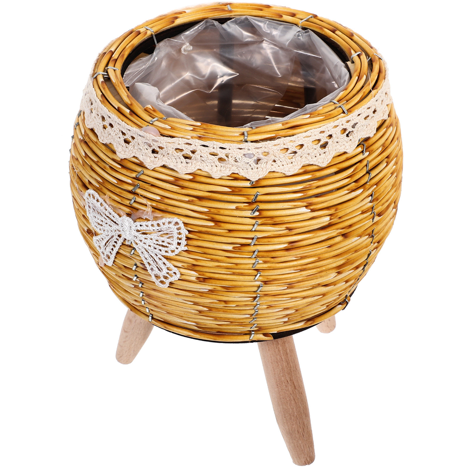 Wooden Woven Flower Pot Holder - Bonsai Garden Display Stands 评论和价格