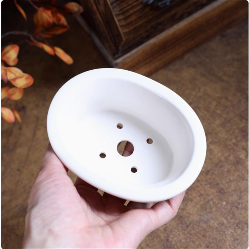 Porcelain White Oval Bonsai Po - Bonsai Garden Chinese Garden 评论和价格