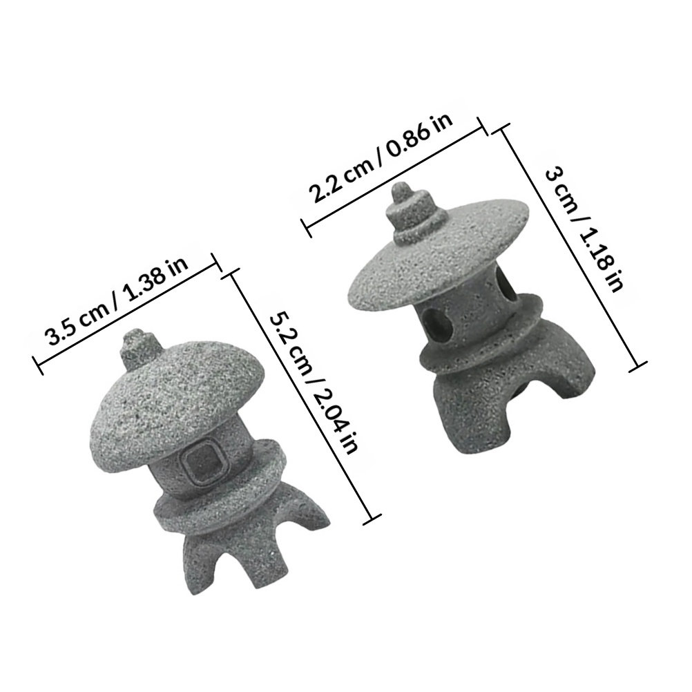 2Pcs Realistic Japanese Stone  - Bonsai Zen Garden Set 评论和价格
